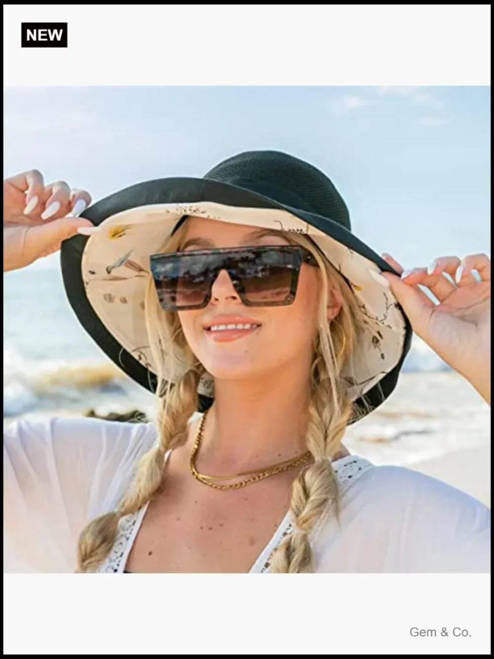 Wide Brim Sun Hat with UV Protection Packable Bucket Cap for Travel